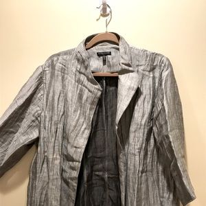 Eileen Fisher Crinkled Metallic Silver Jacket